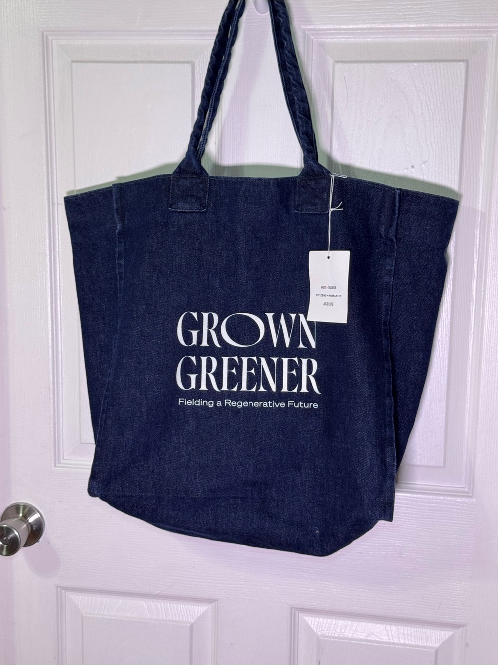 Citizens Of Humanity Navy Denim Logo Tote